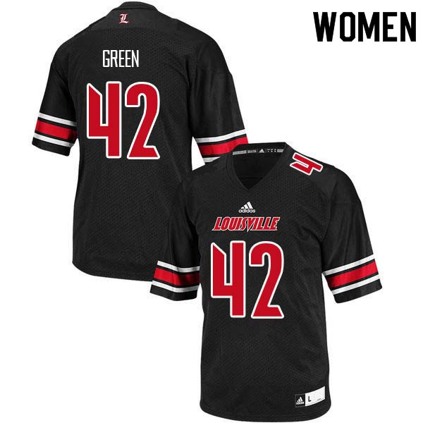 Women Louisville Cardinals #42 Ernie Green College Football Jerseys Sale-Black